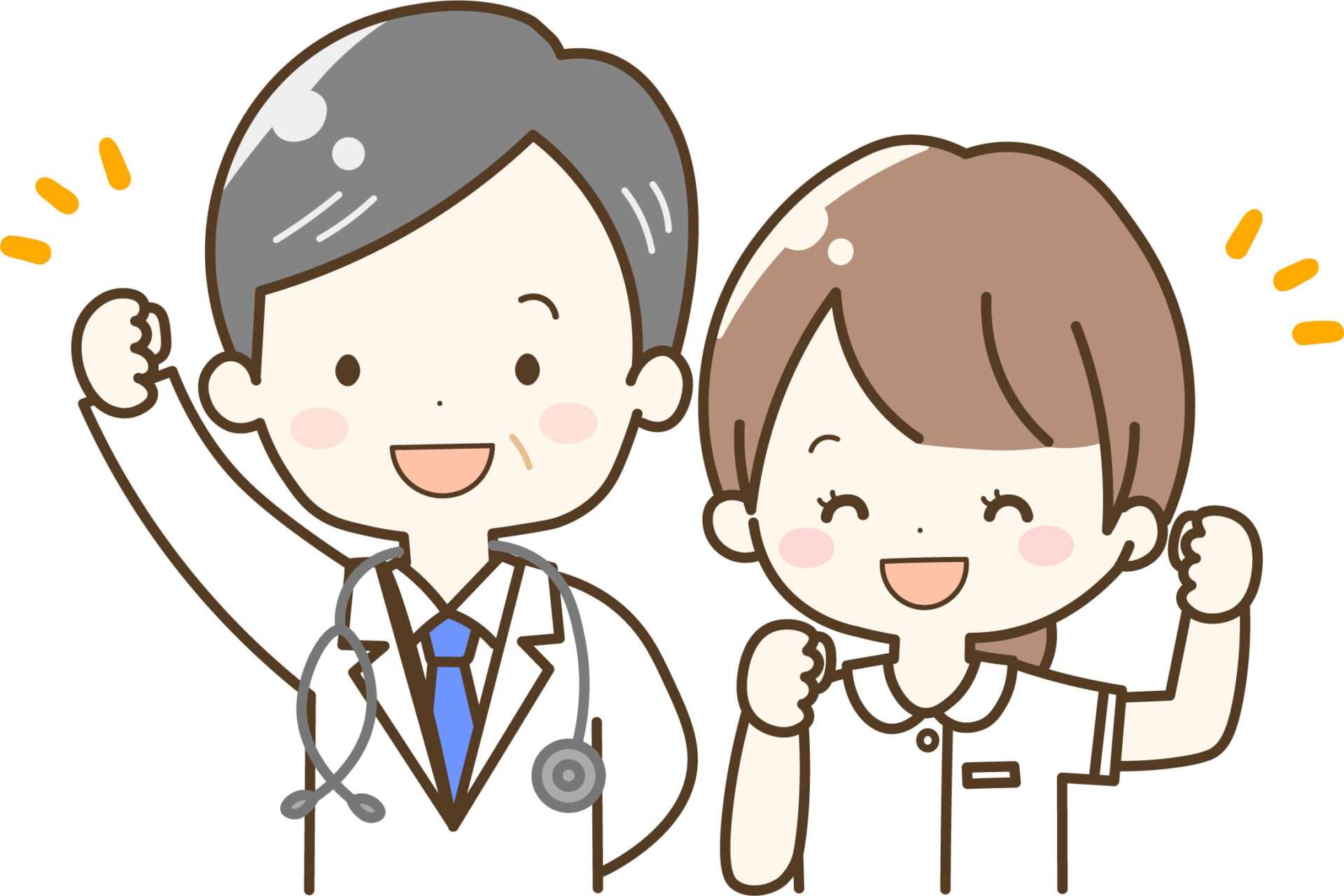 マジメに働く医師と看護師