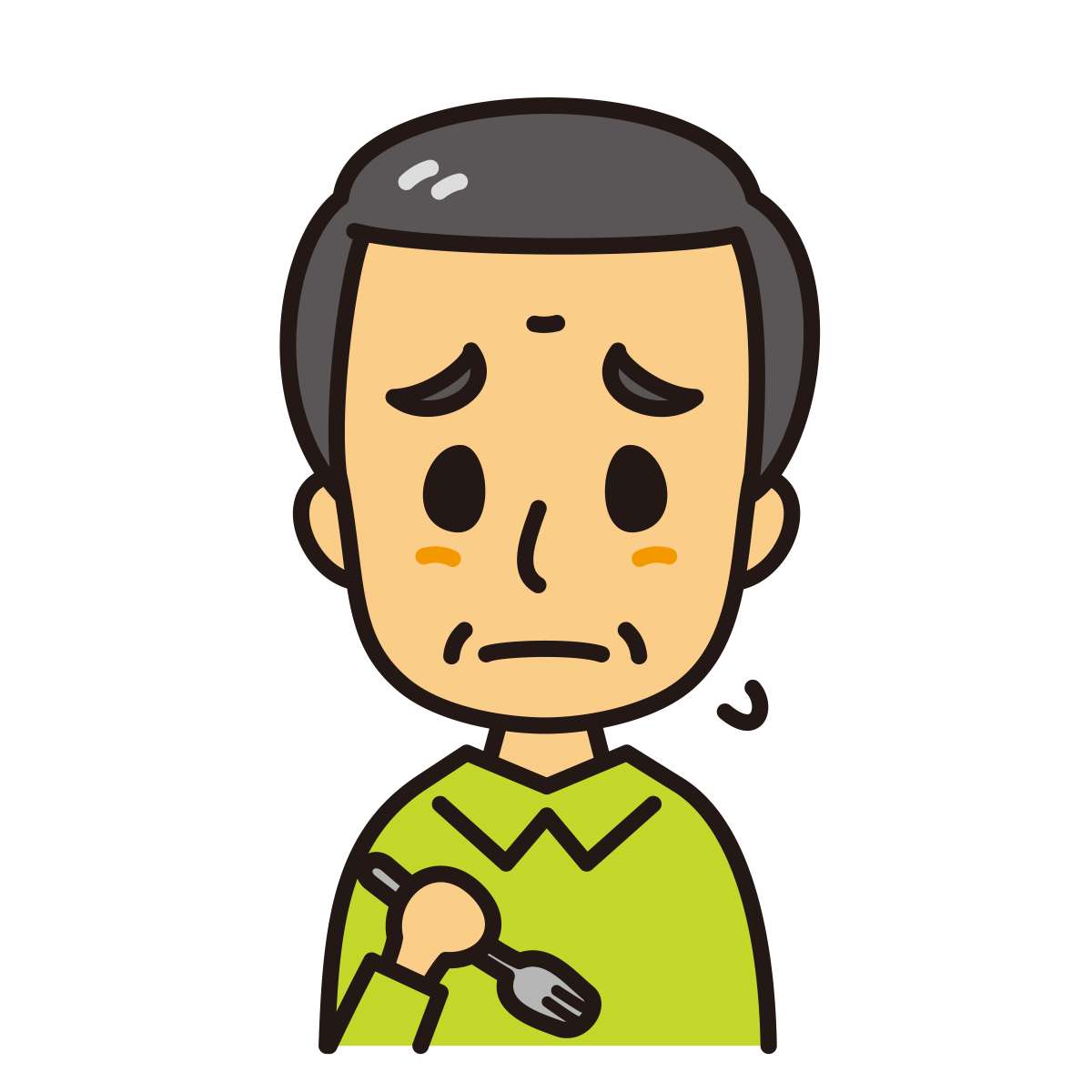 食べられない男性