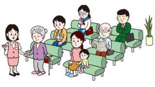 一般病院外来、混雑、病院待合室