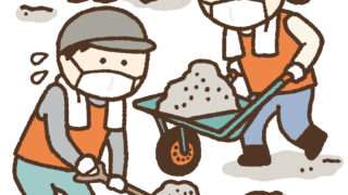 泥かき、水害後